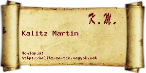 Kalitz Martin névjegykártya
