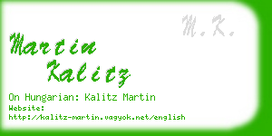 martin kalitz business card